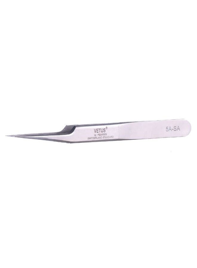 Lolite Short Fine Tip Tweezer Silver  - Image 1