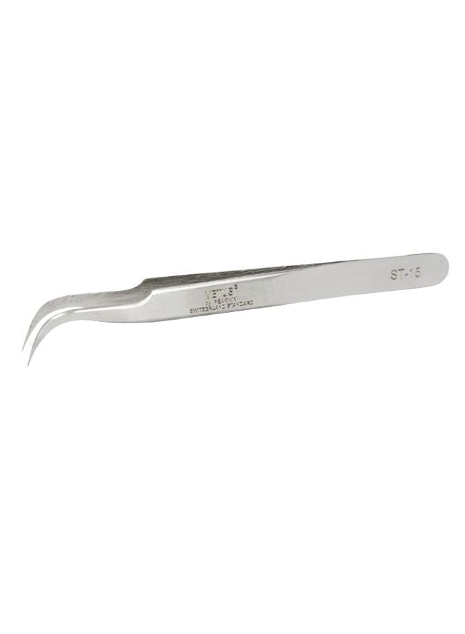 Lolite Super Fine Curved Tip Tweezer Silver - Image 1