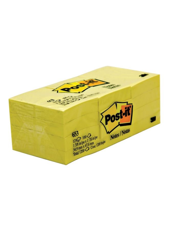 ثري ام مجموعة أوراق ملاحظات ذاتية اللصق بوست إت 653 من 1200 قطعة أصفر - Image 2