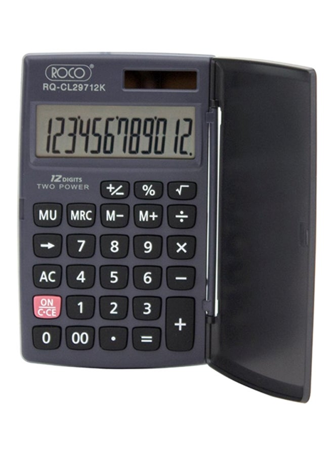 روكو آلة حاسبة جيب بشاشة سعة 8 أرقام أسود/رمادي