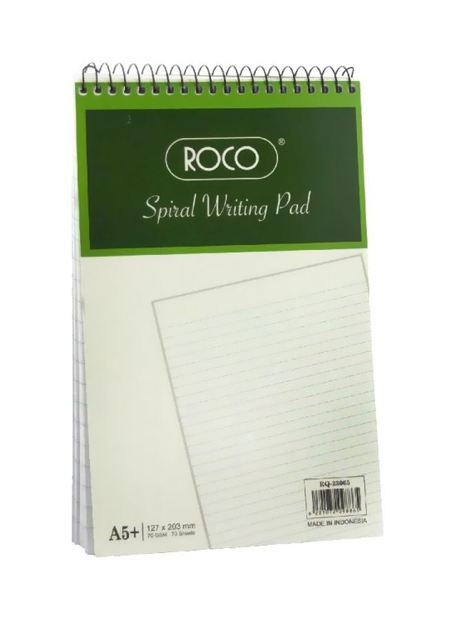 روكو دفتر كتابة مزودة بسلك حلزوني مقاس +A5 أبيض
