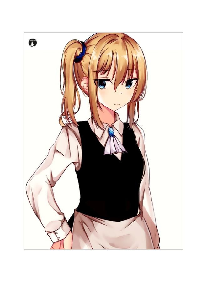 BP Animated Girl Printed Plate Pink/Black/Brown 20x15cm