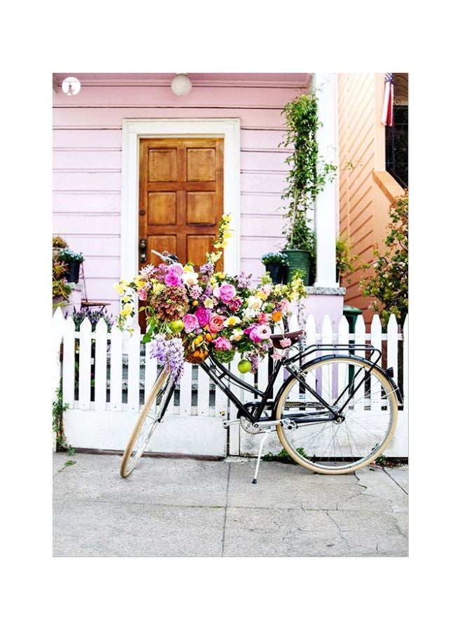 BP Cycle Printed Plate Pink/Brown/White 20x15cm