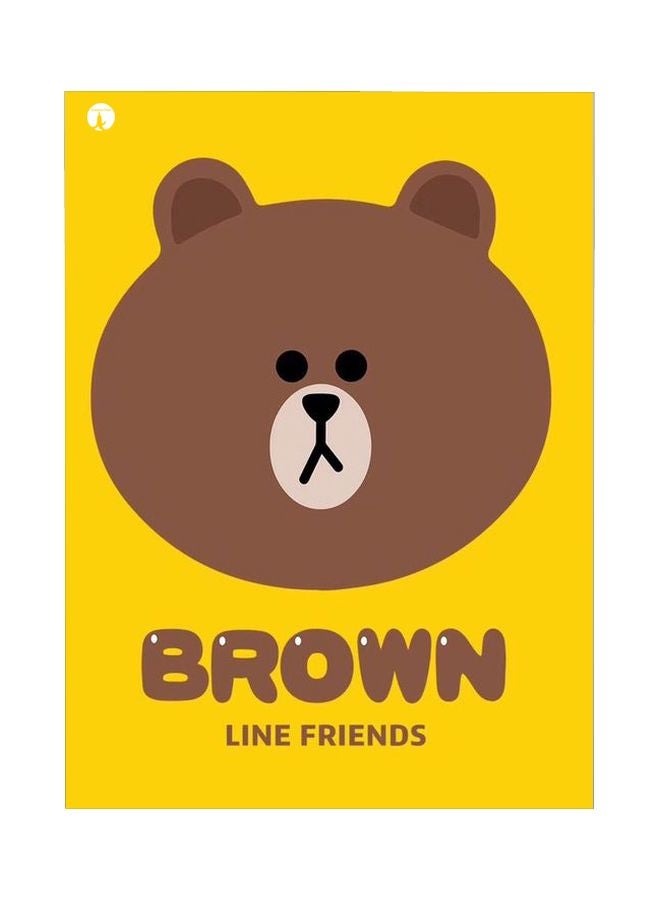 لوحة بنمط معدني بتصميم مطبوع عليه دب بني/أصفر 20x15سم