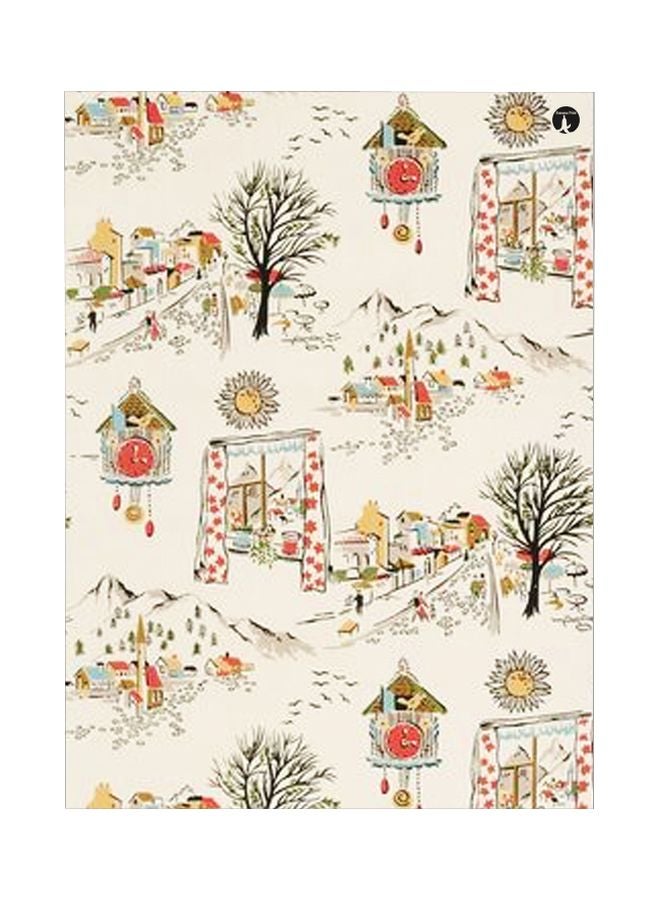 Scenery Themed Metallic Plate Red/Beige/Blue 20x15cm