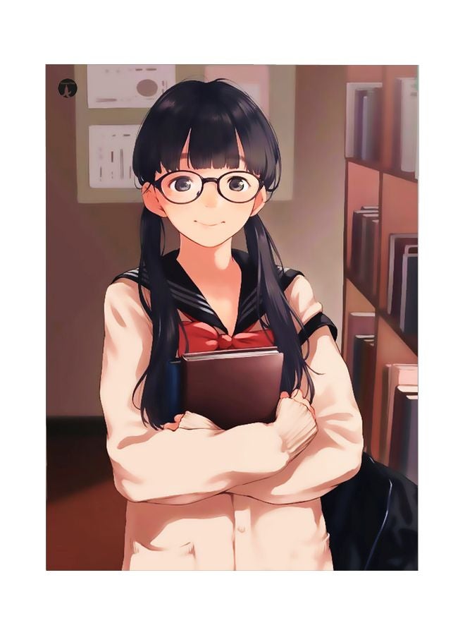 بي بي لوح من المعدن بتصميم رسومات كرتونية بني/ أسود/ أحمر 20x15سم