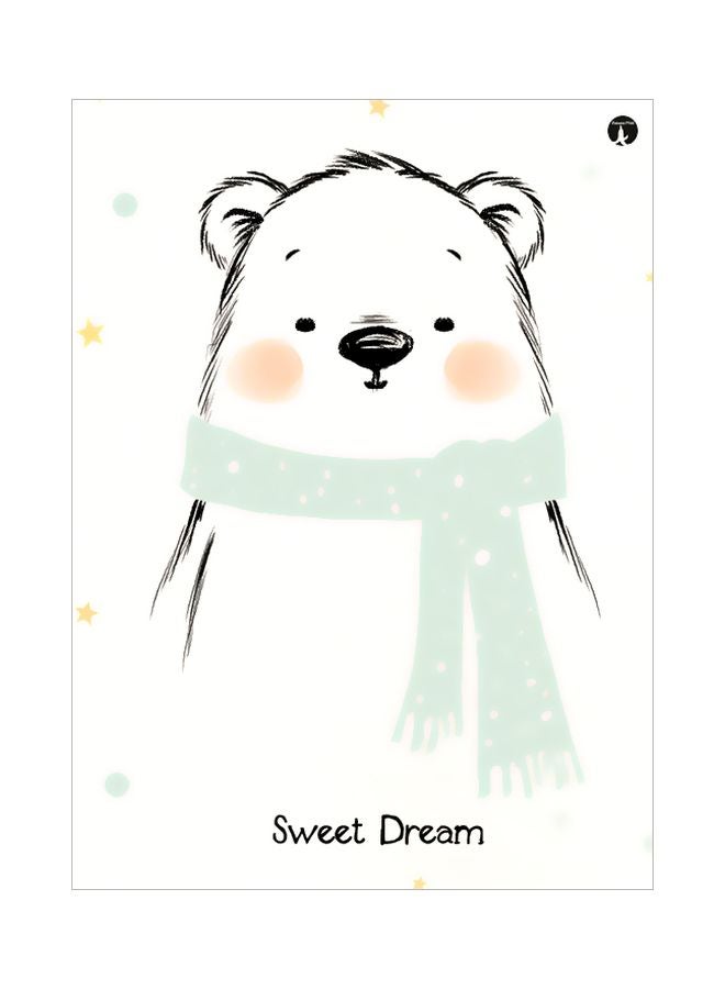 BP Bear Themed Metallic Plate White/Black/Green 20x15cm