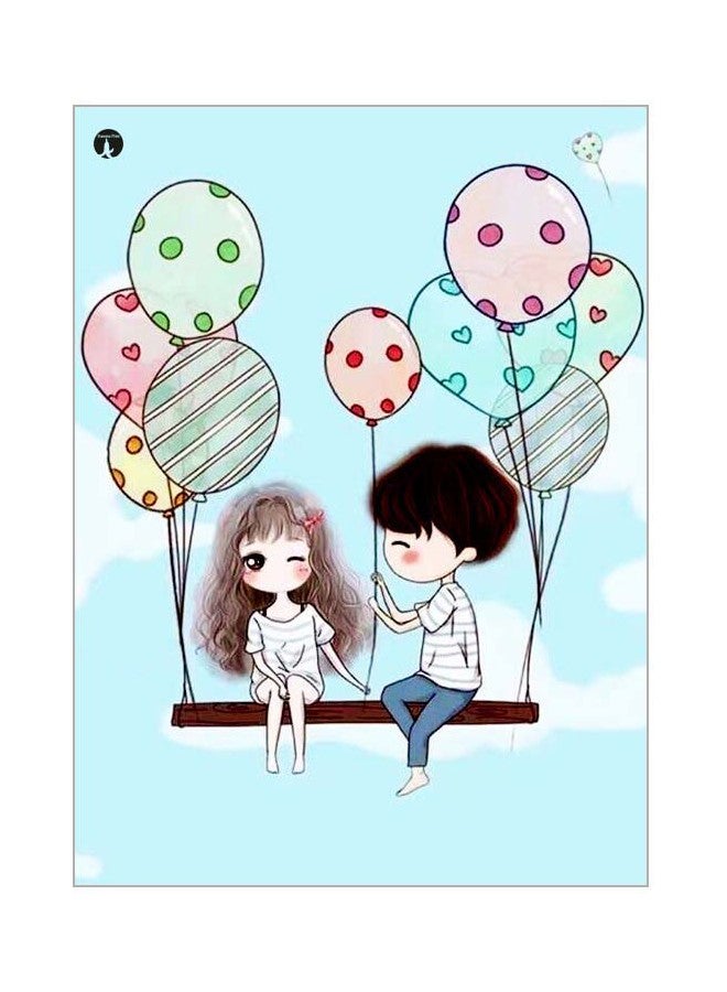 BP Cartoon Themed Metallic Plate Blue/White/Green 20x15cm 
