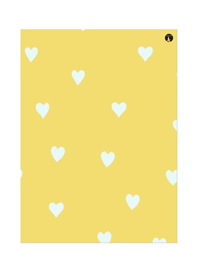 Heart Themed Metallic Plate Yellow/White 20x15cm