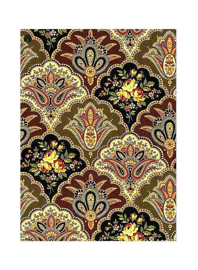 لوح للزينة من المعدن بنمط بيزلي أصفر / أسود / أخضر 20x15سم