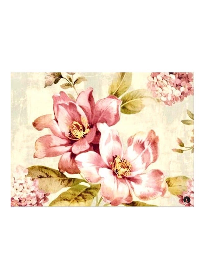 BP Floral Themed Metallic Plate Pink/Yellow/Green 20x15cm