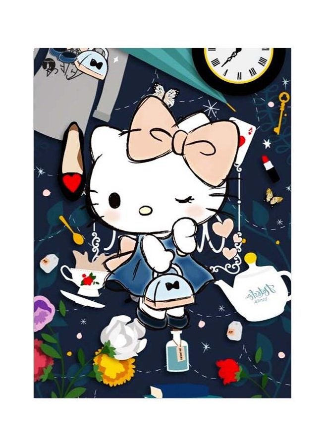 Hello Kitty Themed Metallic Plate Blue/White/Beige 20x15cm