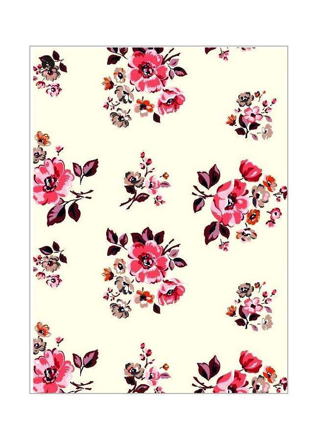 BP Floral Themed Metallic Plate Beige/Pink/Brown 20x15cm