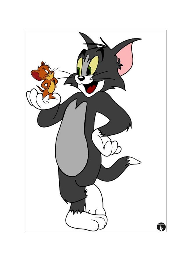 BP Tom And Jerry Themed Metallic Plate White/Grey/Pink 20x15centimeter 
