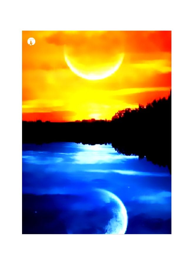 BP Sunset Themed Metallic Plate Orange/Black/Blue 20x15cm