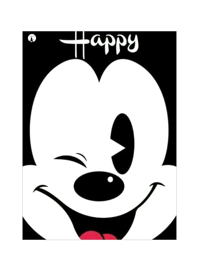 بي بي لوحة معدنية بتصميم ميكي ماوس أسود/ وردي/ أبيض 20x15سم