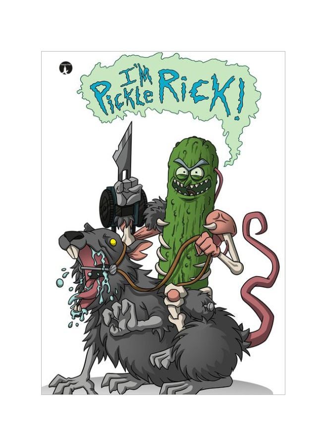 BP I'm Pickle Rick! Themed Metallic Plate Green/Pink/Grey 20x15cm