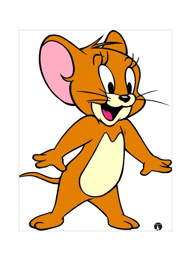 Cartoon Themed Metallic Plate Orange/Pink/Yellow 20x15cm