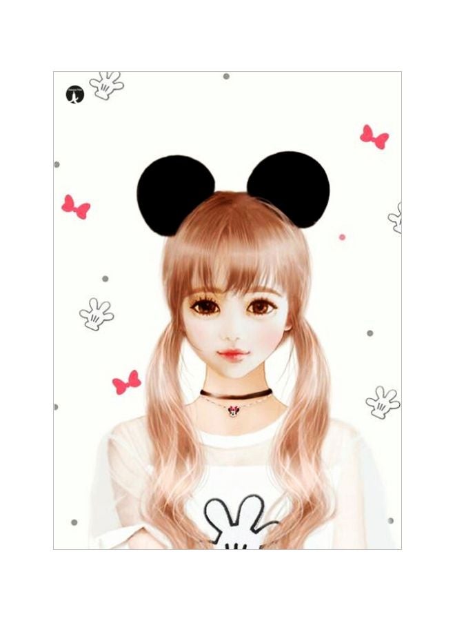 بي بي لوح من المعدن بتصميم فتاة أسود/بني/أبيض 20x15سم