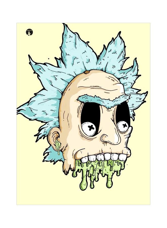 BP Cartoon Themed Metallic Plate Blue/Green/Black 20x15cm