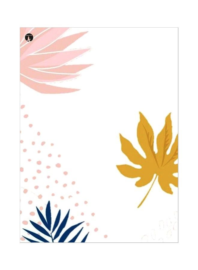 BP Leaves Themed Metallic Plate White/Pink/Yellow 20x15cm