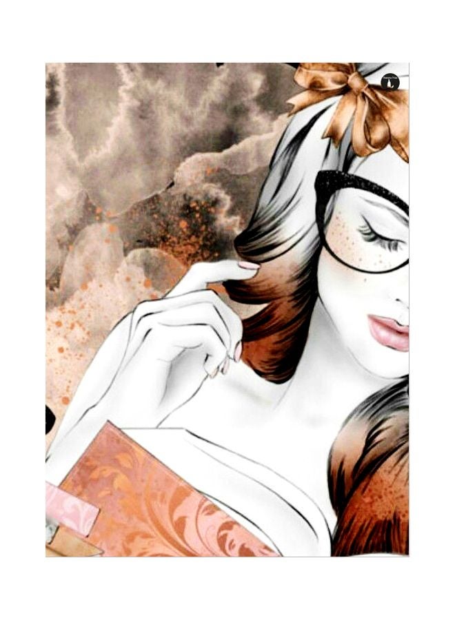 Themed Metallic Plate White/Brown/Black 20x15cm