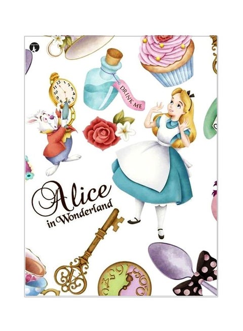لوحة معدنية بطبعة عبارة "Alice In Worderland" متعدد الألوان 20x15سم