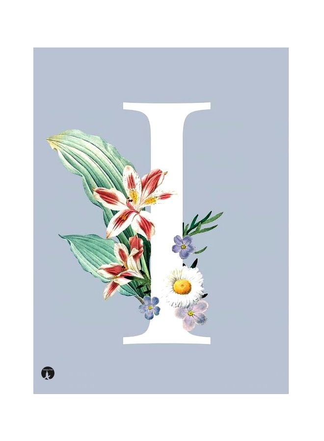 BP Flower Themed Metallic Plate White/Green/Pink 20x15cm