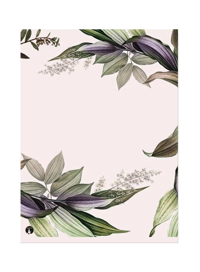 بي بي لوحة معدنية بتصميم أوراق الشجر وردي/أخضر/أرجواني 20x15سم