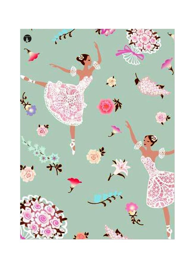 بي بي لوح من المعدن بتصميم فتاة ترقص أخضر/وردي/بني 20x15سم