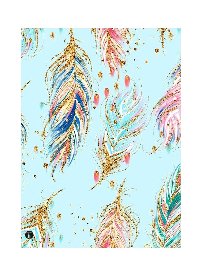 BP Feathers Themed Metallic Plate Green/Blue/Gold 20x15cm