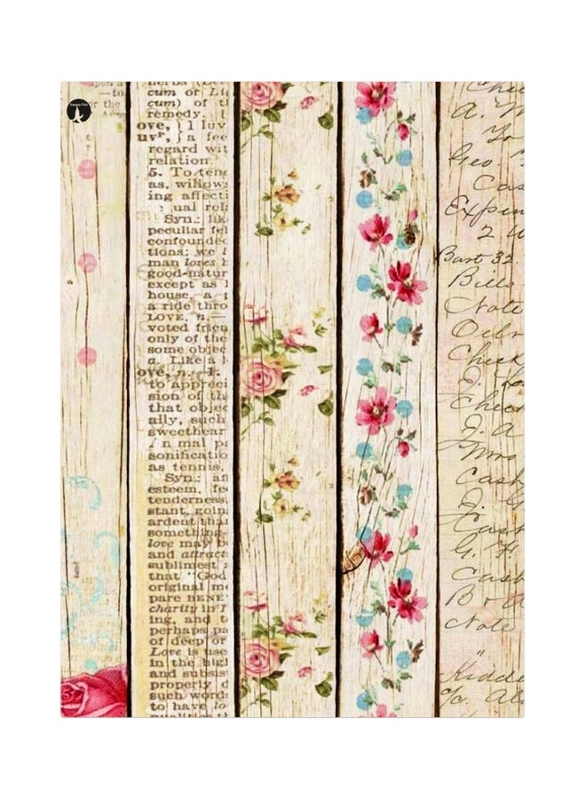 BP Decorative Metallic Plate Beige/Pink/Blue 20x15cm