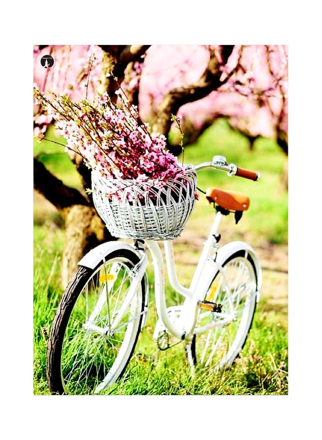 BP Bicycle Themed Metallic Plate Green/White/Pink 20x15cm 