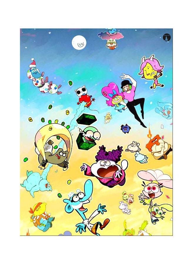 BP Cartoon Themed Metallic Plate Blue/Yellow/Purple 20x15cm