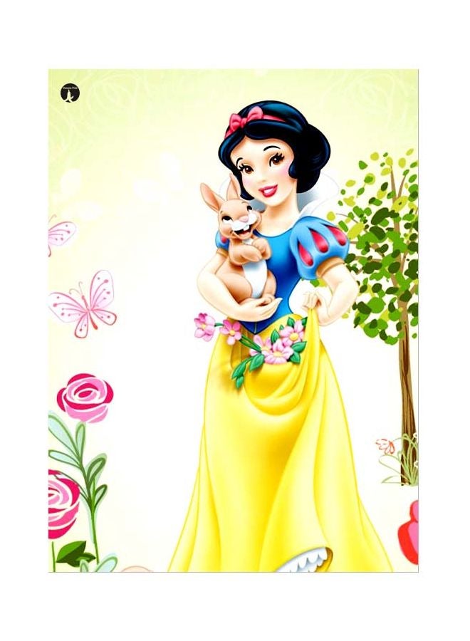 Snow White Themed Metallic Plate Yellow/Blue/Green 20x15cm
