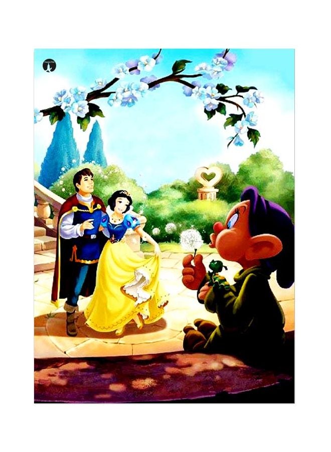 بي بي لوح من المعدن بطبعة سنو وايت أزرق/أصفر/أخضر 20x15سم