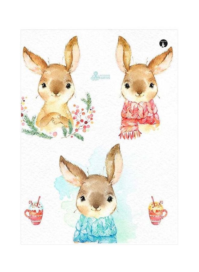 BP Bunny Themed Metallic Plate White/Blue/Red 20x15cm