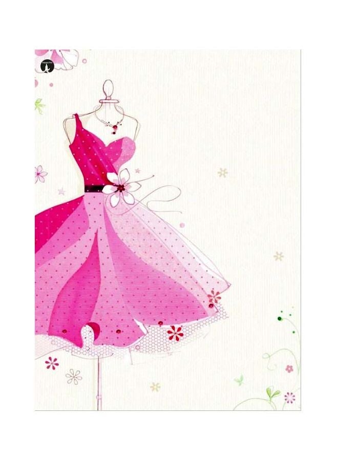 BP Dress Themed Metallic Plate White/Pink/Black 20x15cm