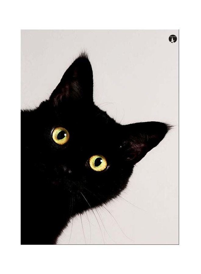 BP Cat Themed Metallic Plate Black/Yellow/White 20x15cm 