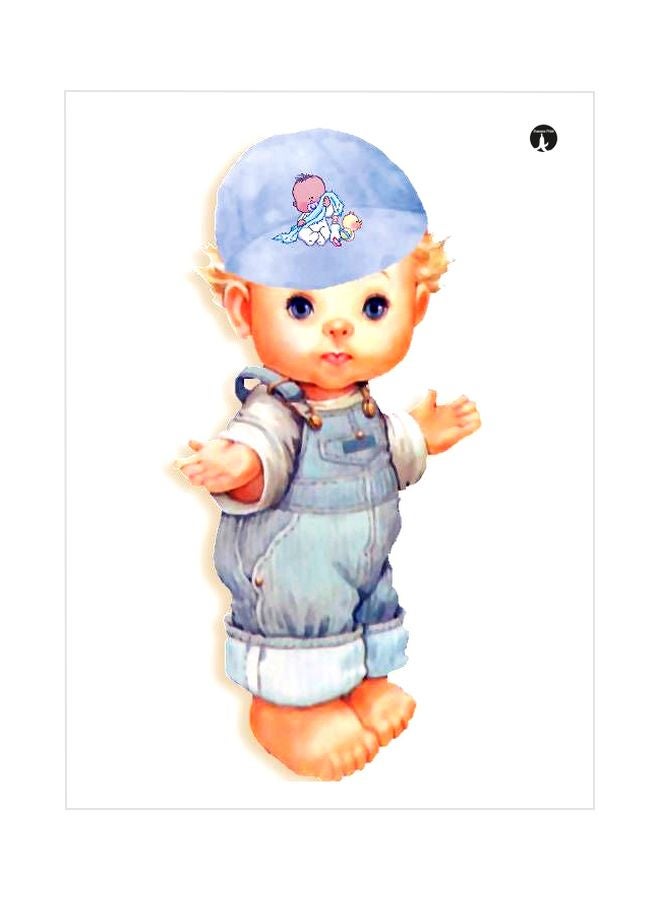 BP Doll Themed Metallic Plate White/Blue/Beige 20x15cm