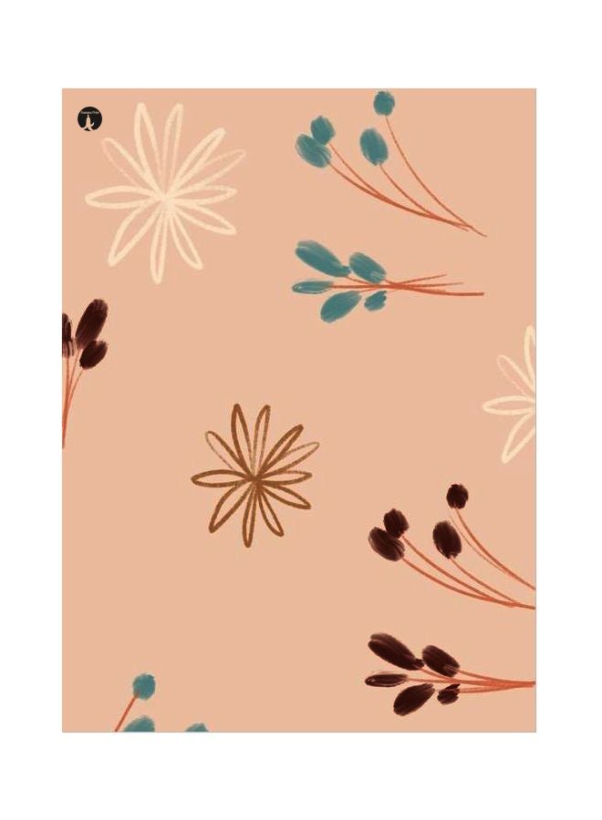 BP Floral Themed Metallic Plate Pink/Green/Brown 20x15cm