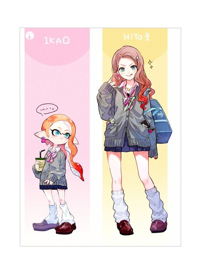 BP Cartoon Girl Themed Metallic Plate Pink/Yellow/Blue 20x15cm