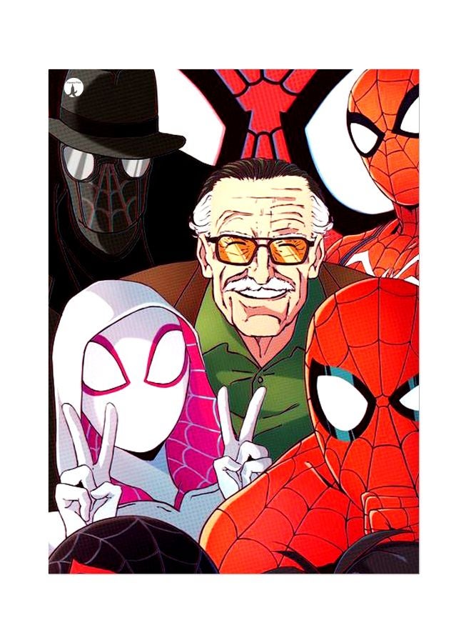 BP Spiderman Themed Metallic Plate Red/White/Green 20x15cm