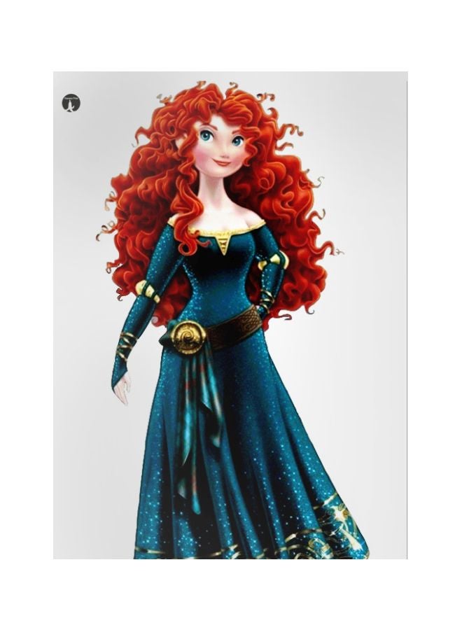 Cartoon Girl Themed Metallic Plate Blue/Brown/White 20x15cm