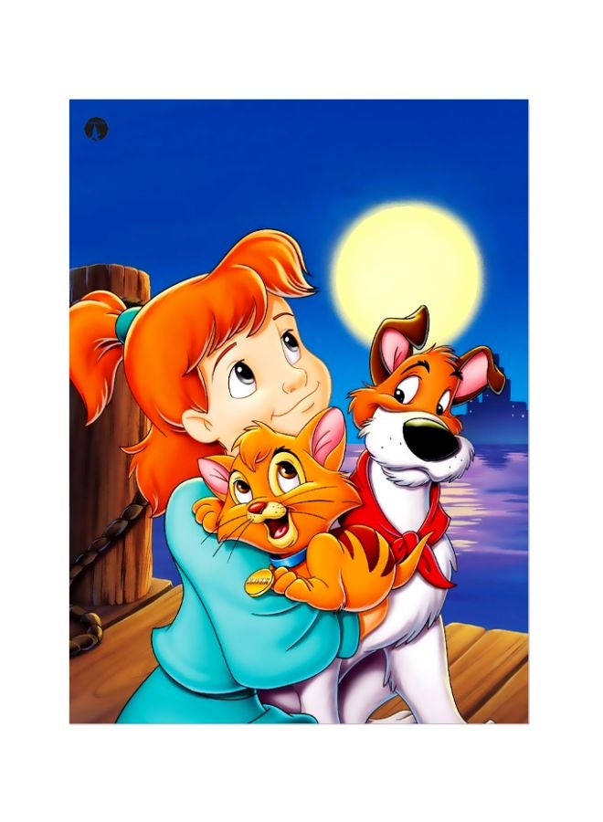 BP Cartoon Themed Metallic Plate Blue/Orange/White 20x15cm