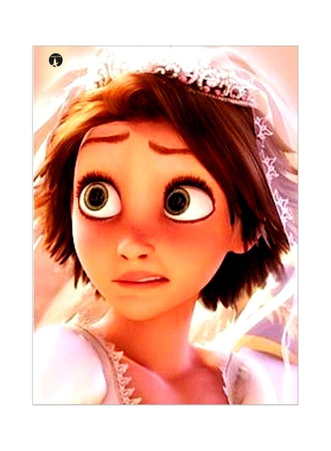 Cartoon Character Themed Metallic Plate Beige/Brown/Pink 20x15cm