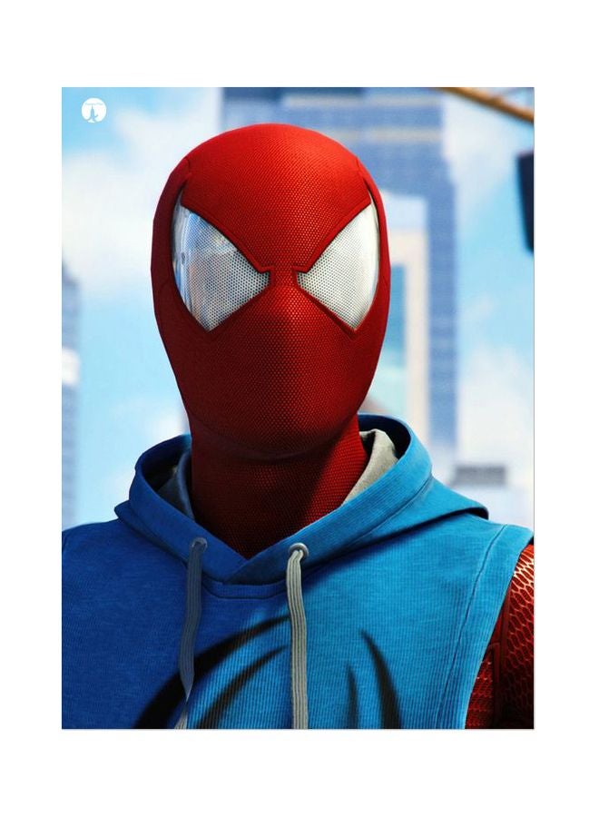 Spider Man Themed Metallic Plate Blue/Red/White 20x15cm