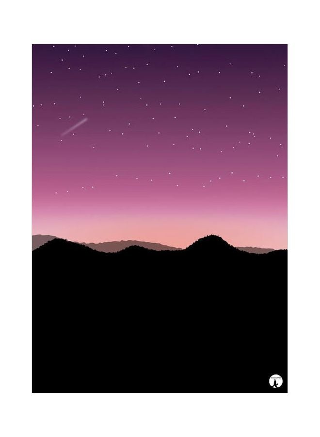 BP Printed Metallic Plate Purple/Black/White 20x15cm