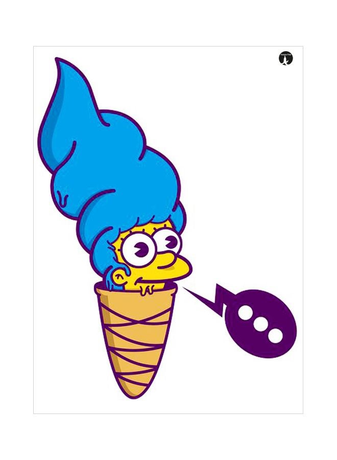 BP Siimpsons Printed Metallic Plate White/Blue/Beige 20x15cm