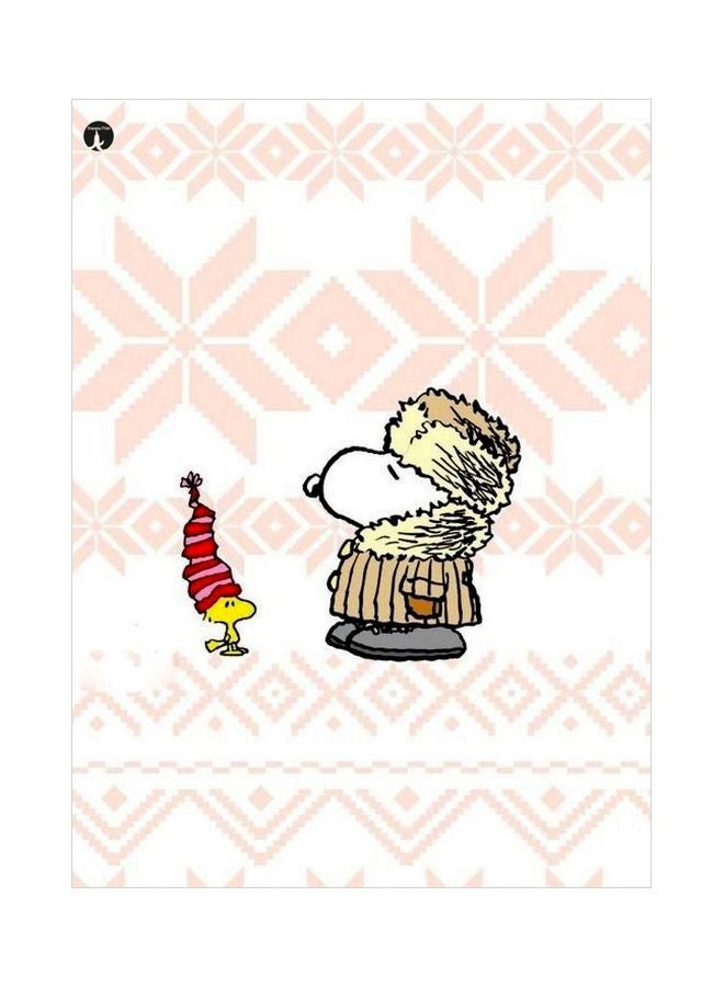 BP Snoopy Printed Metallic Plate White/Pink/Brown 20x15cm